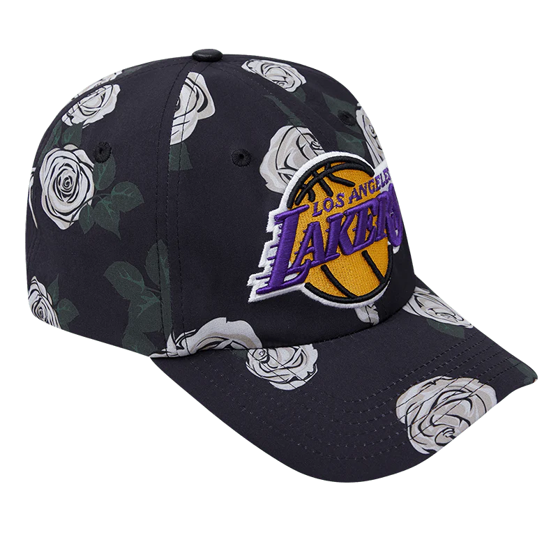 NBA LOS ANGELES LAKERS ROSES MEN'S DAD HAT (BLACK/MULTI) - Image 2