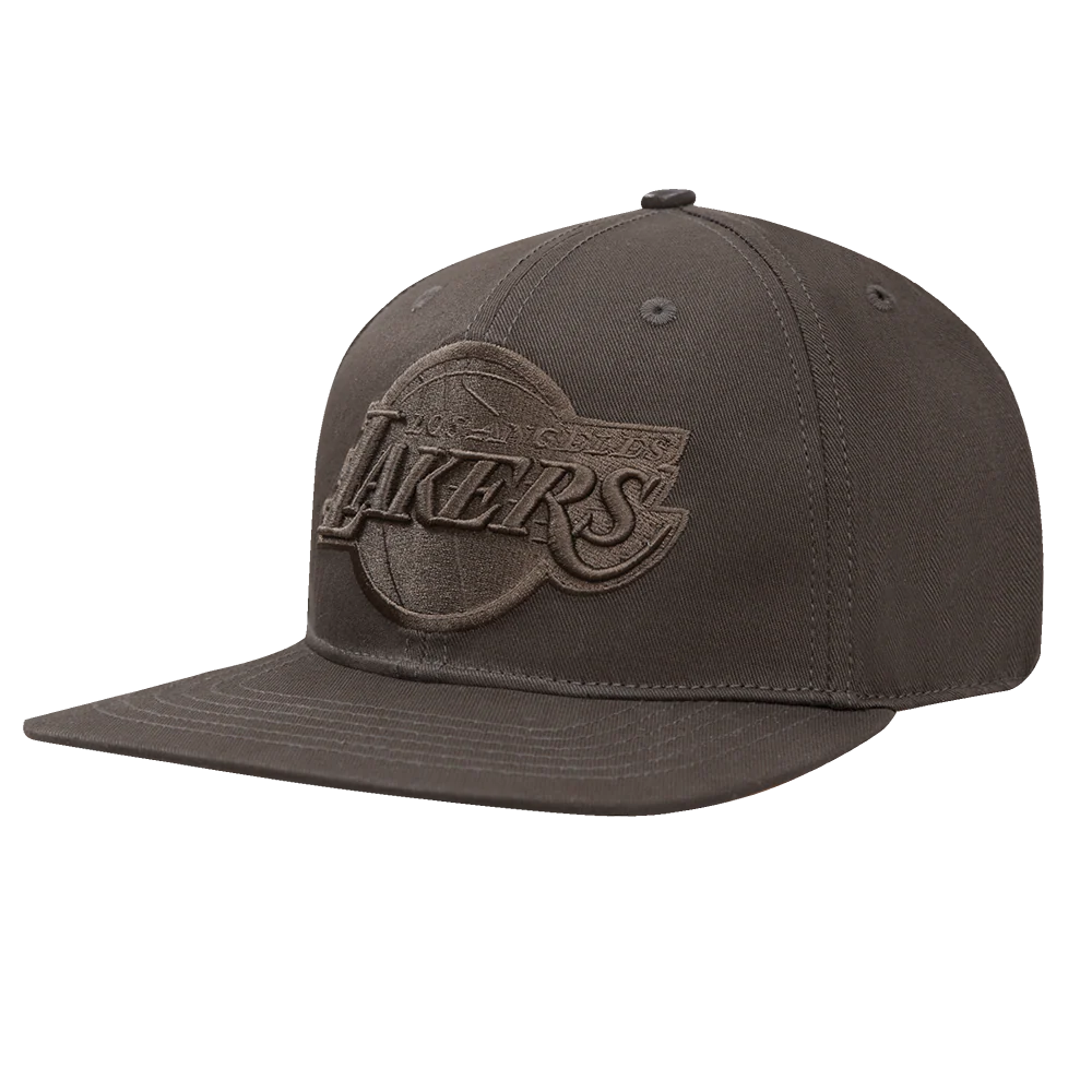 NBA LOS ANGELES LAKERS NEUTRAL WOOL UNISEX SNAPBACK HAT (DARK TAUPE) - Image 2