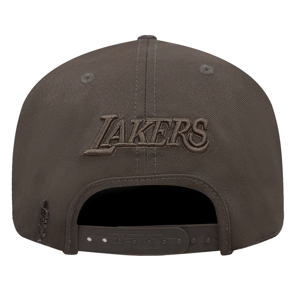 NBA LOS ANGELES LAKERS NEUTRAL WOOL UNISEX SNAPBACK HAT (DARK TAUPE) - Image 5