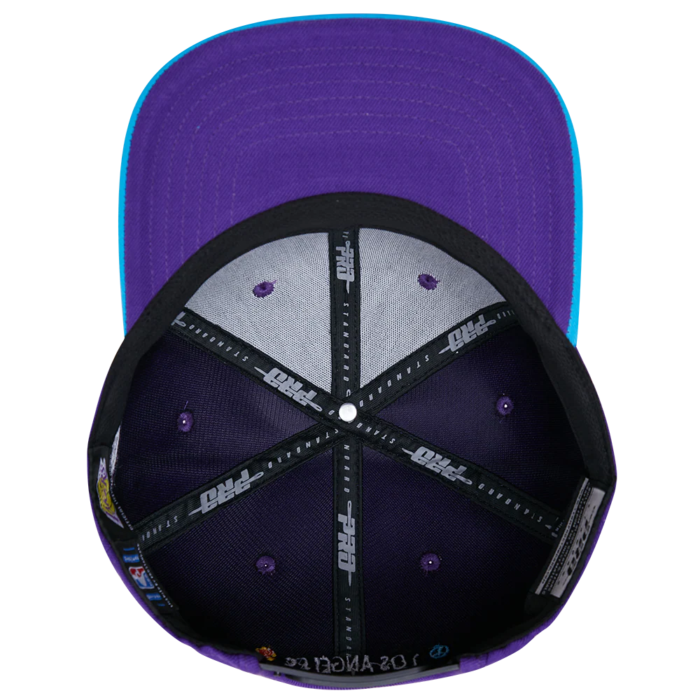 NBA LOS ANGELES LAKERS TRIPPY TD WOOL SNAPBACK HAT (PURPLE/MULTI) - Image 6