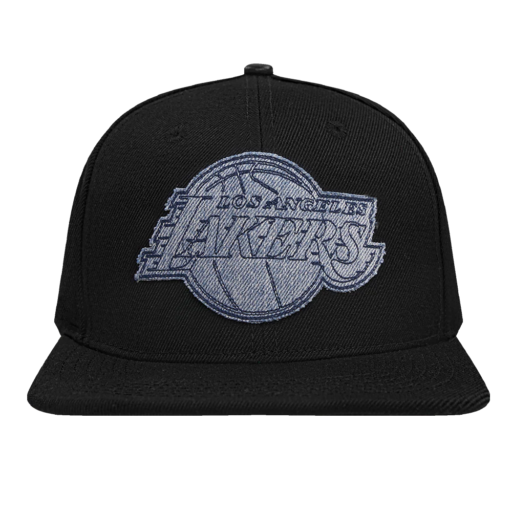 NBA LOS ANGELES LAKERS VARSITY BLUES UNISEX WOOL SNAPBACK HAT (BLACK)