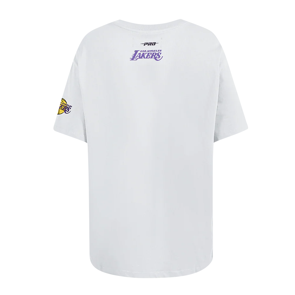 NBA LOS ANGELES LAKERS CLASSIC WIND WOMEN'S CTN BF TEE (WHITE) - Image 3