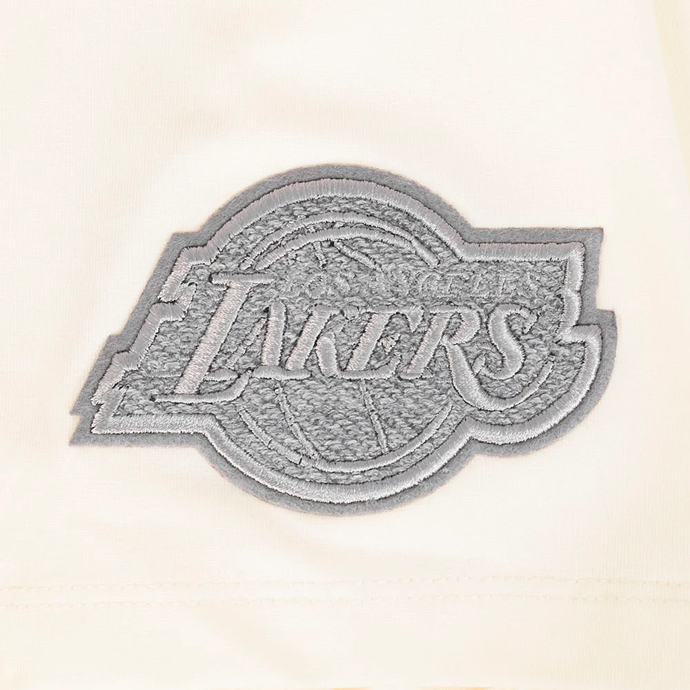NBA LOS ANGELES LAKERS REVERSE FRENCH TERRY WOMEN'S SINGLE JERSEY BOXY TEE (EGGSHELL) - Image 6