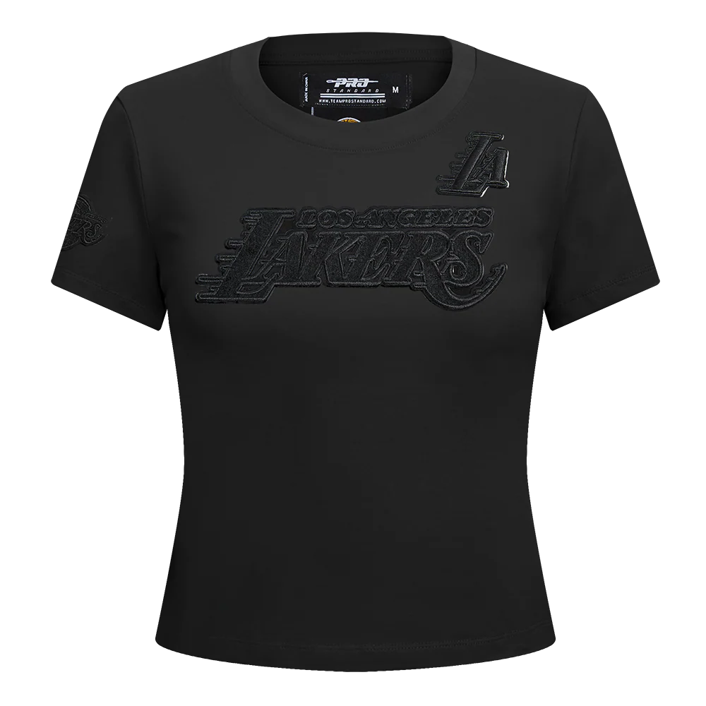 NBA LOS ANGELES LAKERS CLASSIC 3BK WOMEN'S SS SLIM FIT TEE (BLACK)
