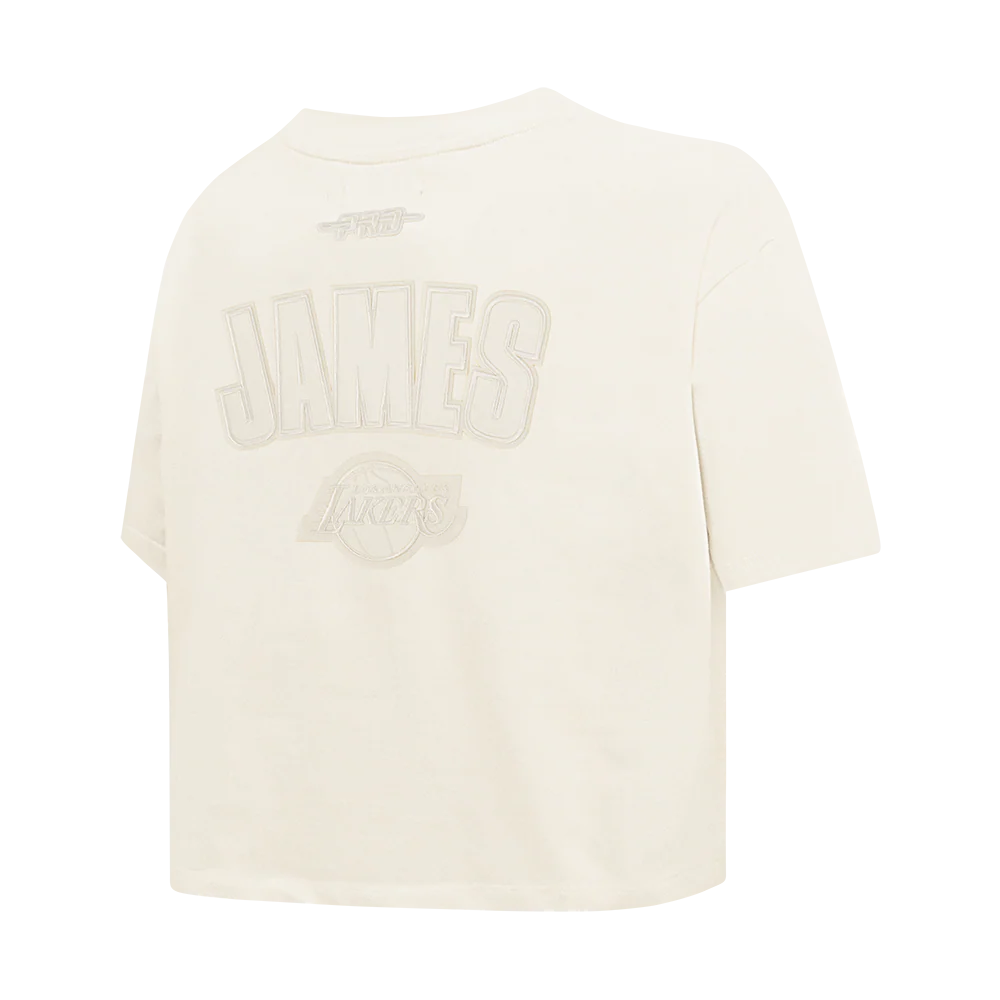 NBA LOS ANGELES LAKERS LEBRON JAMES #23 NEUTRAL PNN WOMEN'S SJ BOXY TEE (EGGSHELL) - Image 3