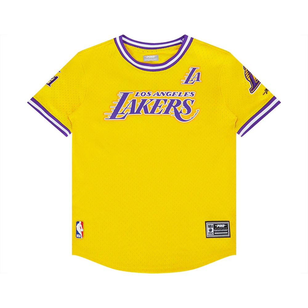 NBA LOS ANGELES LAKERS CLASSIC BIG BOYS SHORT SLEEVE MESH TEE (YELLOW/PURPLE) - Image 3