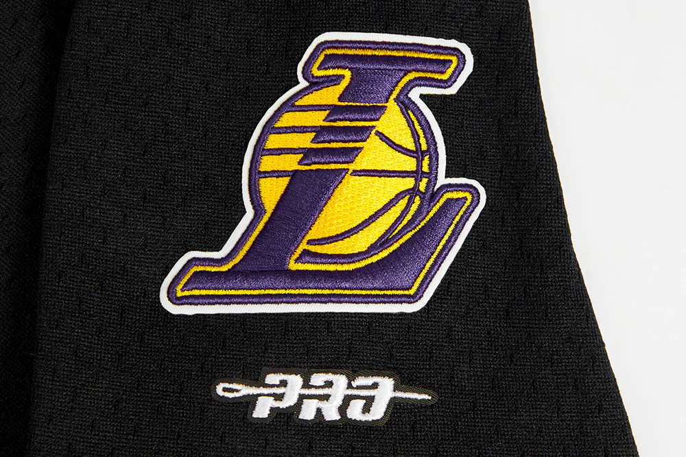 NBA LOS ANGELES LAKERS CLASSIC BIG BOYS MESH BUTTON DOWN SHIRT (BLACK/PURPLE) - Image 7