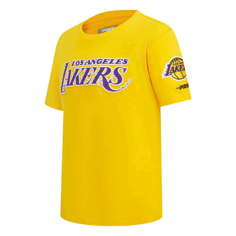 NBA LOS ANGELES LAKERS CLASSIC SINGLE JERSEY BIG BOYS SINGLE JERSEY TEE (YELLOW) - Image 2