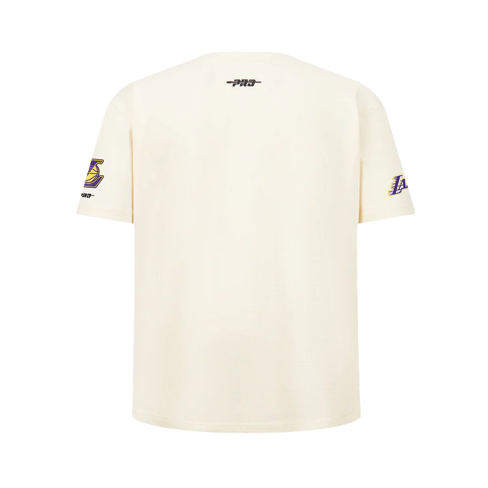 NBA LOS ANGELES LAKERS RETRO CLASSIC BIG BOYS SHORT SLEEVE TEE (EGGSHELL) - Image 3