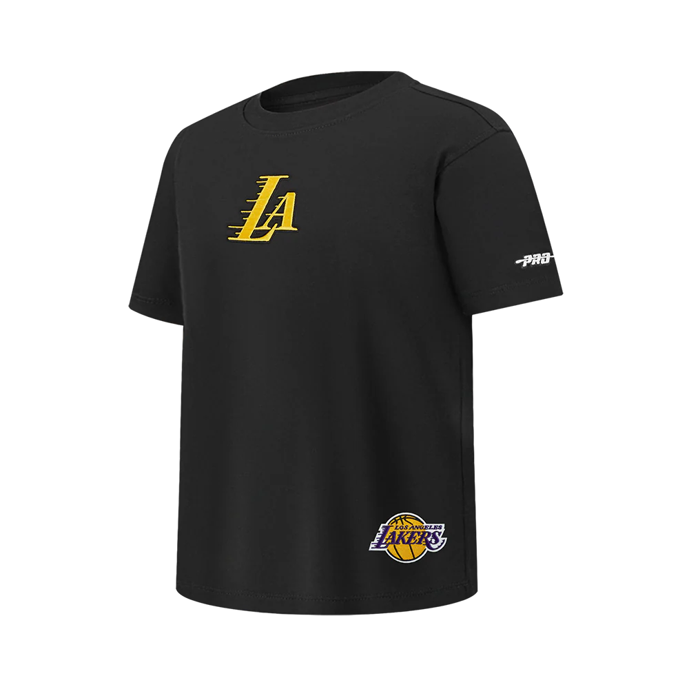 LOS ANGELES LAKERS WINGSPAN BIG BOY'S DROP SHOULDER SS TEE (BLACK) - Image 3