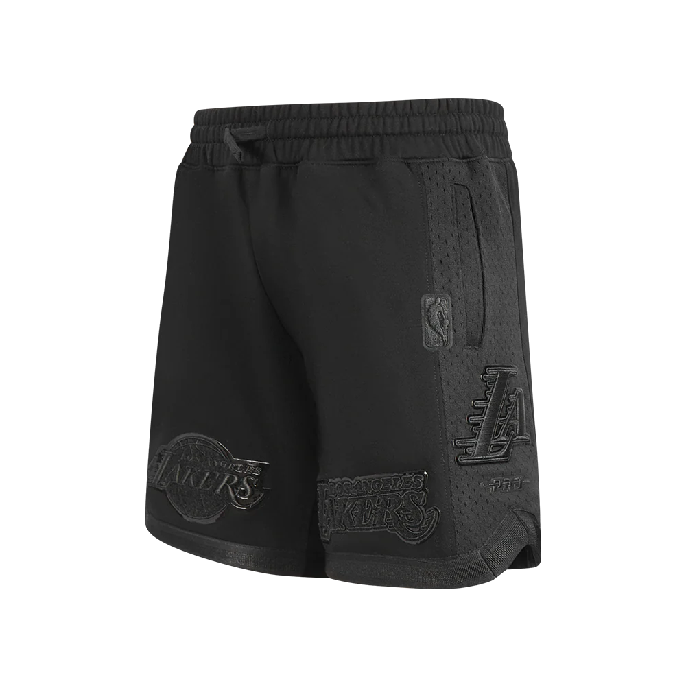 NBA LOS ANGELES LAKERS TRIPLE BLACK BIG BOY'S FLC 2.0 SHORT (JET BLACK)