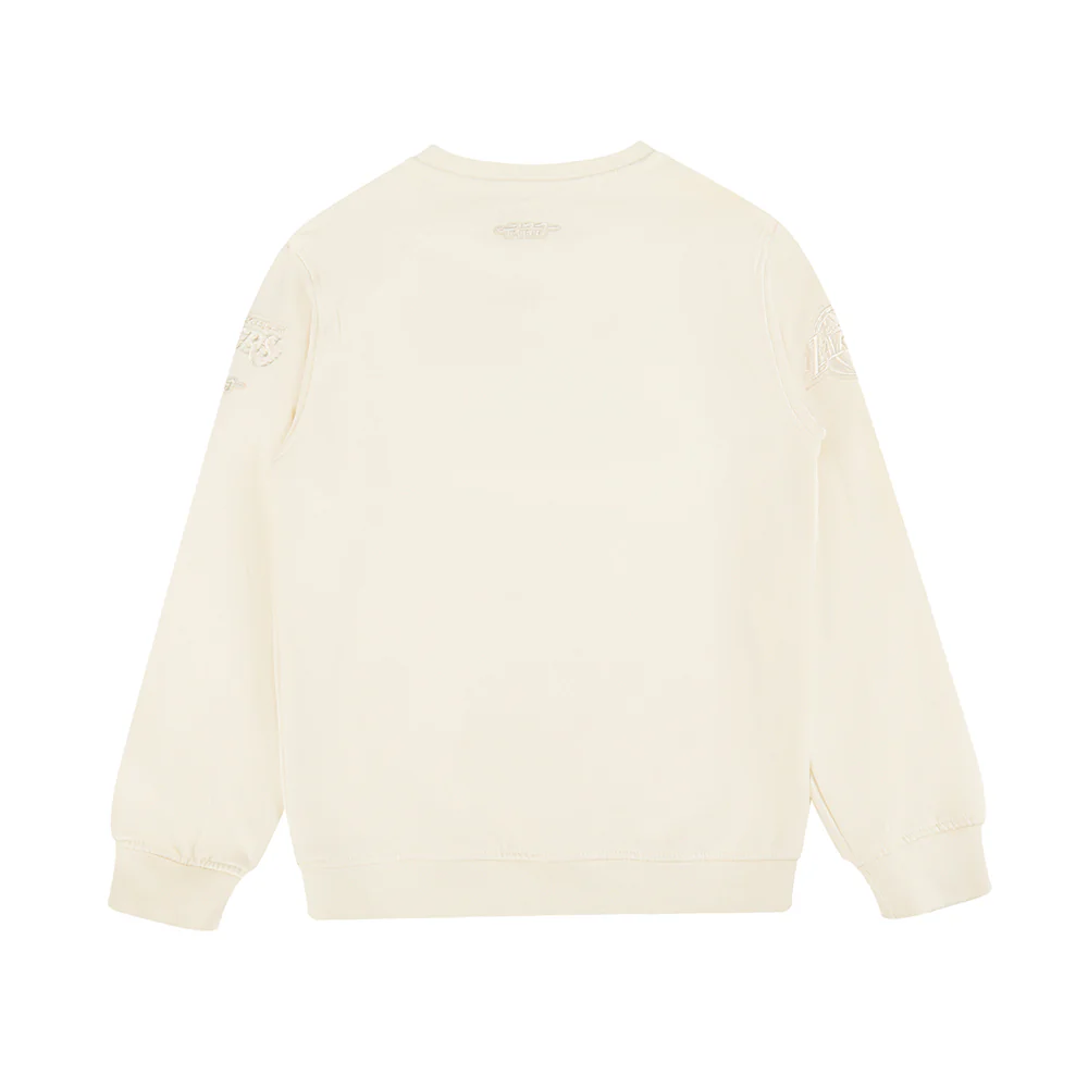NBA LOS ANGELES LAKERS NEUTRAL BIG BOYS FLEECE CREWNECK (EGGSHELL) - Image 2
