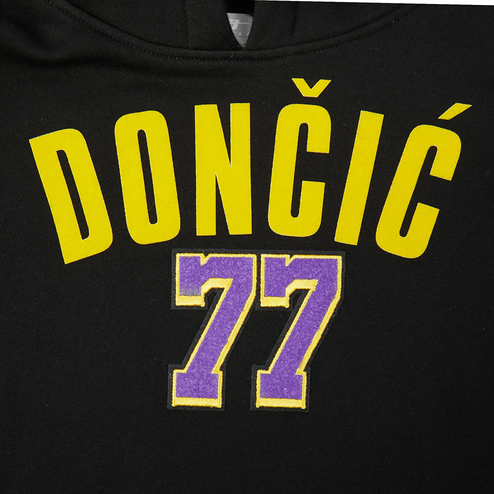 NBA LOS ANGELES LAKERS LUKA DONCIC #77 CLASSIC PNN BIG BOY'S FLEECE PO (BLACK) - Image 7