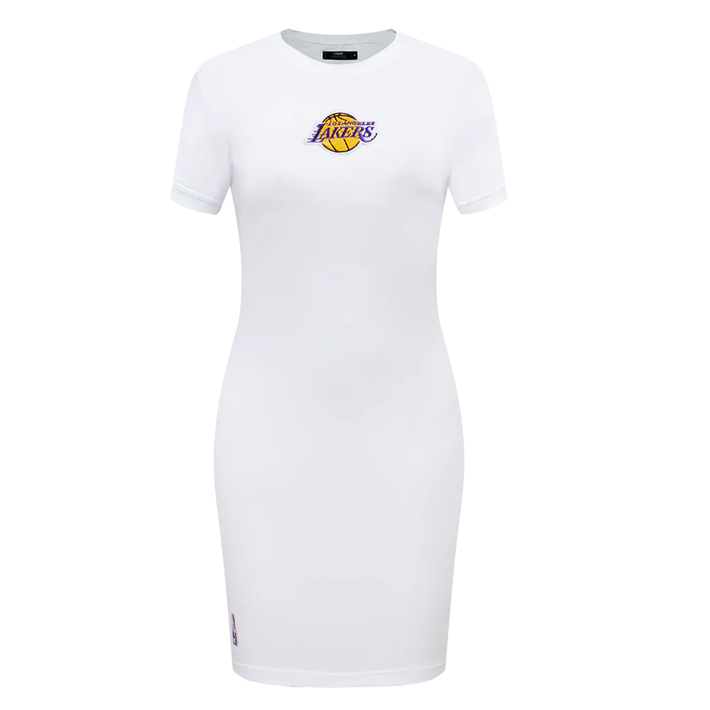 NBA LOS ANGELES LAKERS CLASSIC WOMEN'S BODYCON DRESS (WHITE)