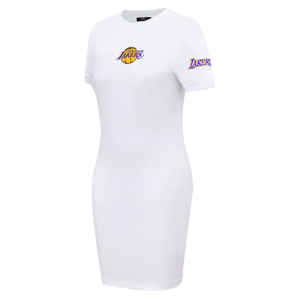 NBA LOS ANGELES LAKERS CLASSIC WOMEN'S BODYCON DRESS (WHITE) - Image 2