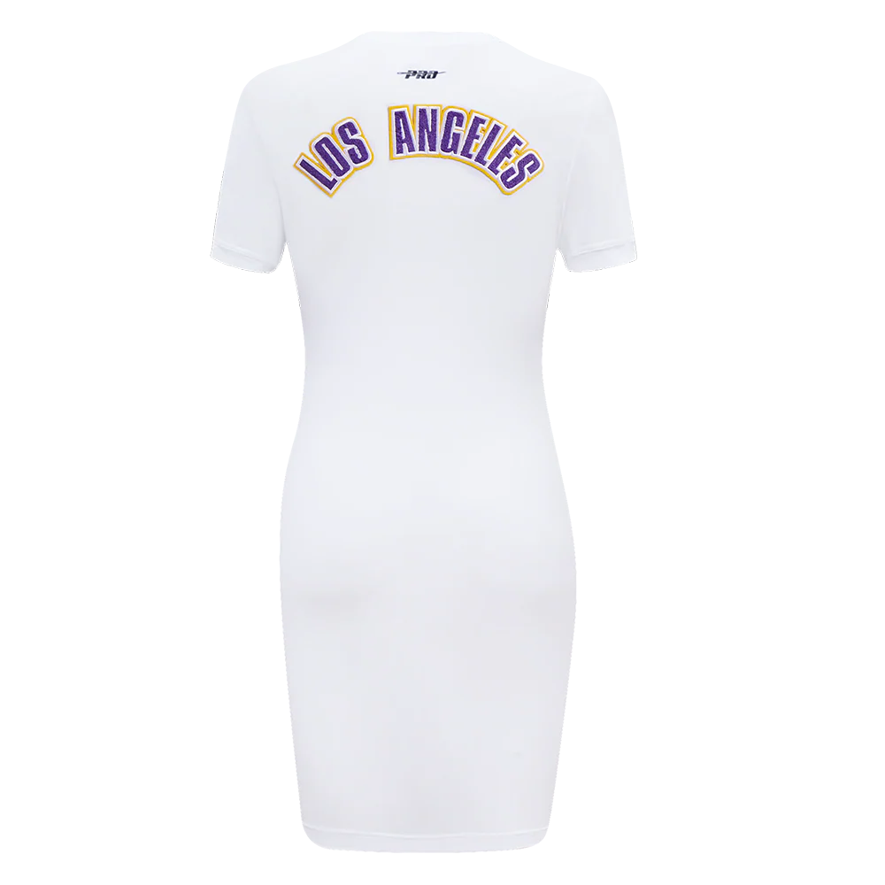NBA LOS ANGELES LAKERS CLASSIC WOMEN'S BODYCON DRESS (WHITE) - Image 3
