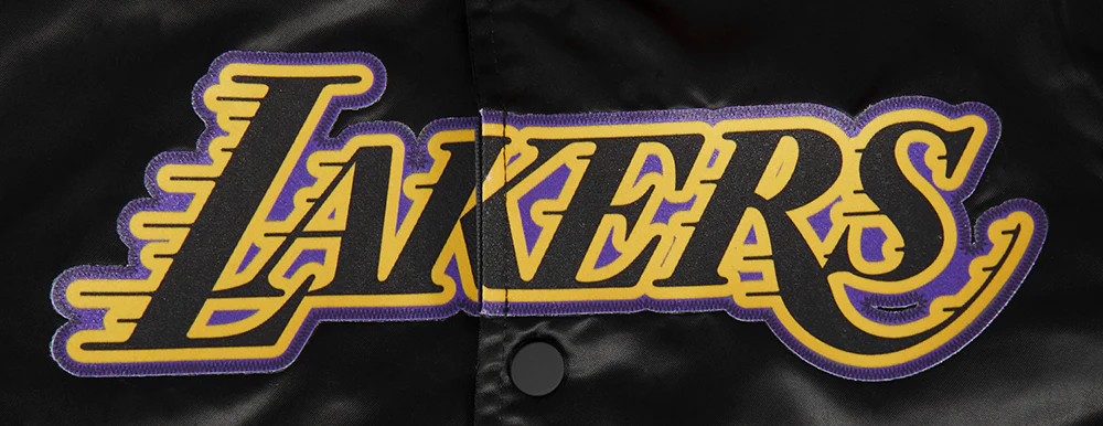 NBA LOS ANGELES LAKERS CLASSIC BIG BOYS SATIN JACKET (BLACK) - Image 5