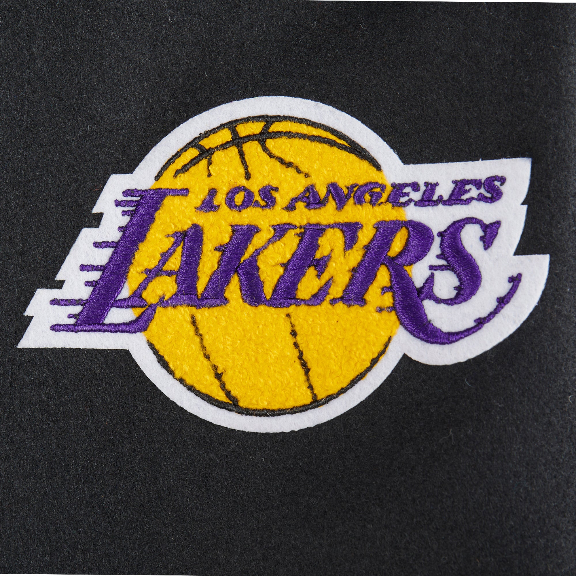 NBA LOS ANGELES LAKERS CLASSIC BIG BOYS WOOL VARSITY JACKET (JET BLACK) - Image 3