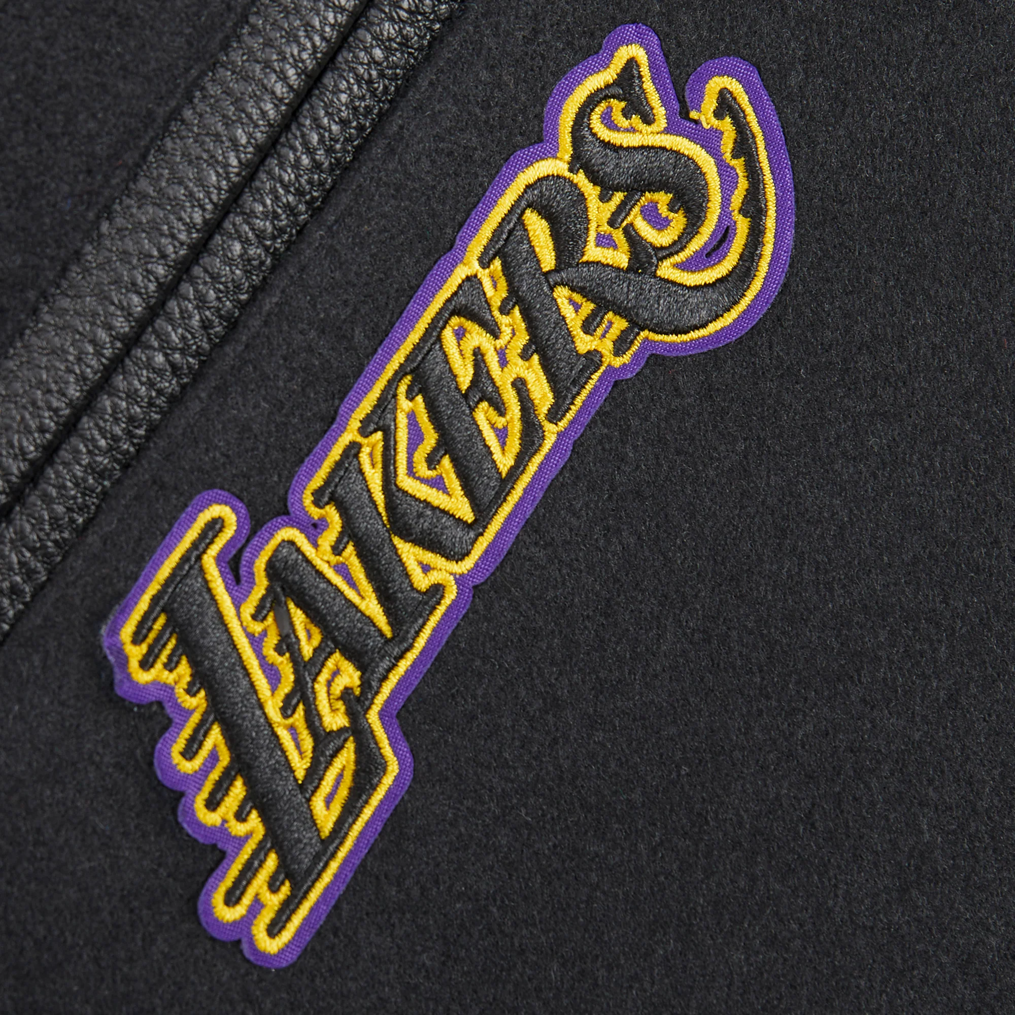 NBA LOS ANGELES LAKERS CLASSIC BIG BOYS WOOL VARSITY JACKET (JET BLACK) - Image 4