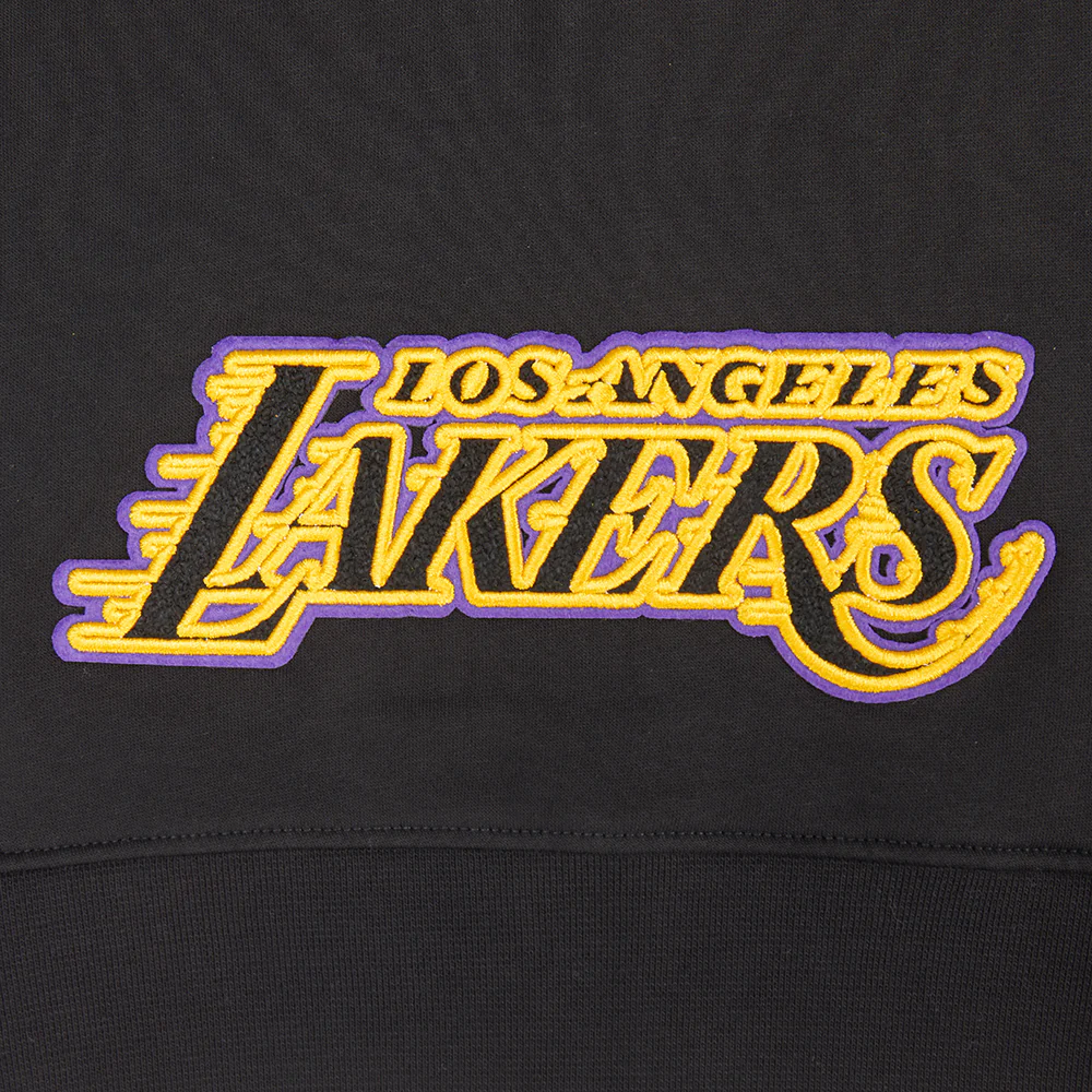 NBA LOS ANGELES LAKERS CLASSIC BIG GIRLS FLEECE FULL ZIP HOODIE (BLACK) - Image 4