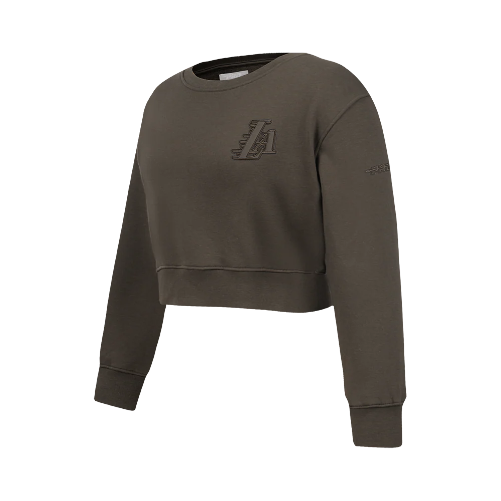 NBA LOS ANGELES LAKERS NEUTRAL BIG GIRLS FLC CREWNECK (DARK TAUPE) - Image 2