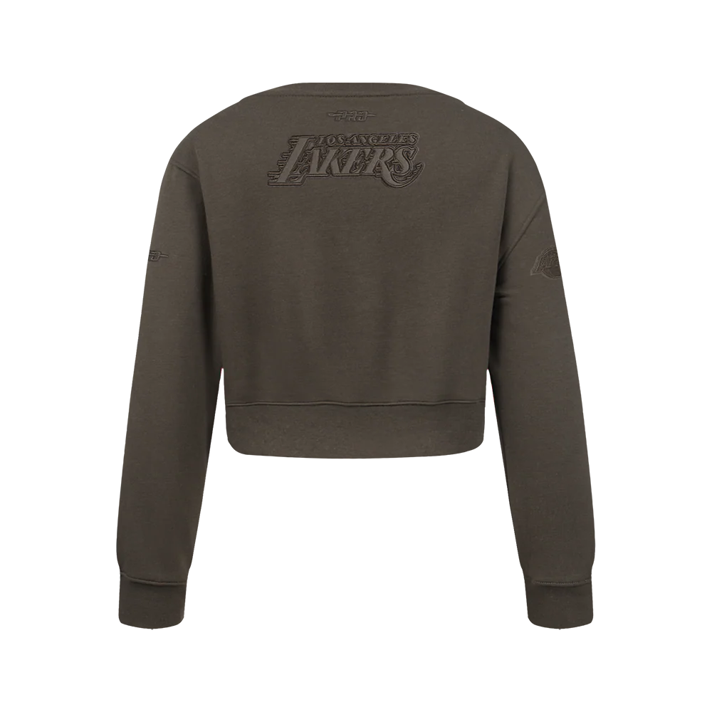 NBA LOS ANGELES LAKERS NEUTRAL BIG GIRLS FLC CREWNECK (DARK TAUPE) - Image 3