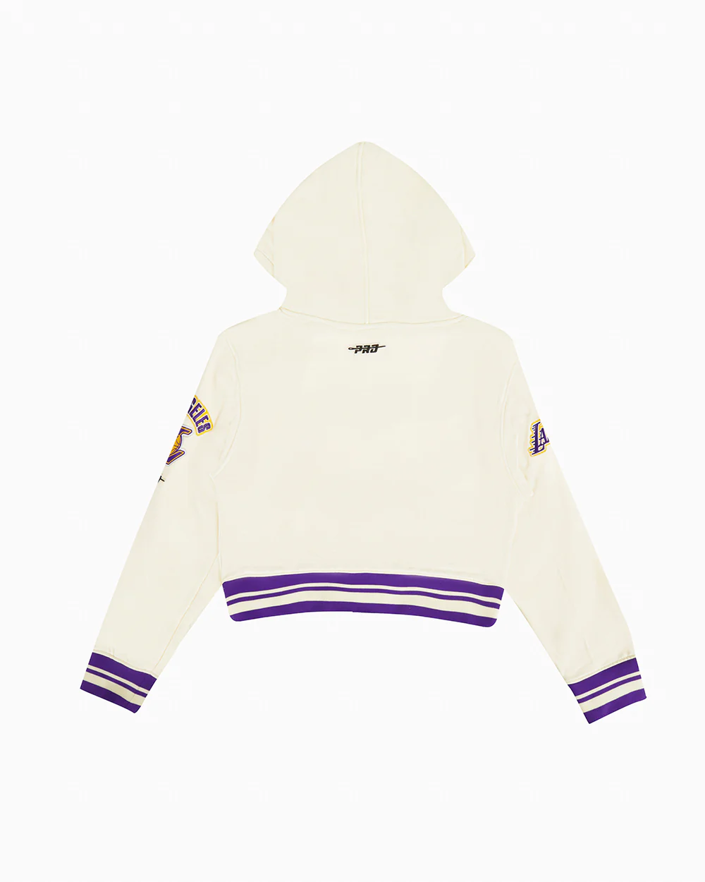 NBA LOS ANGELES LAKERS RETRO CLASSIC BIG GIRLS RIB FLEECE PULLOVER HOODIE (EGGSHELL/ PURPLE) - Image 2