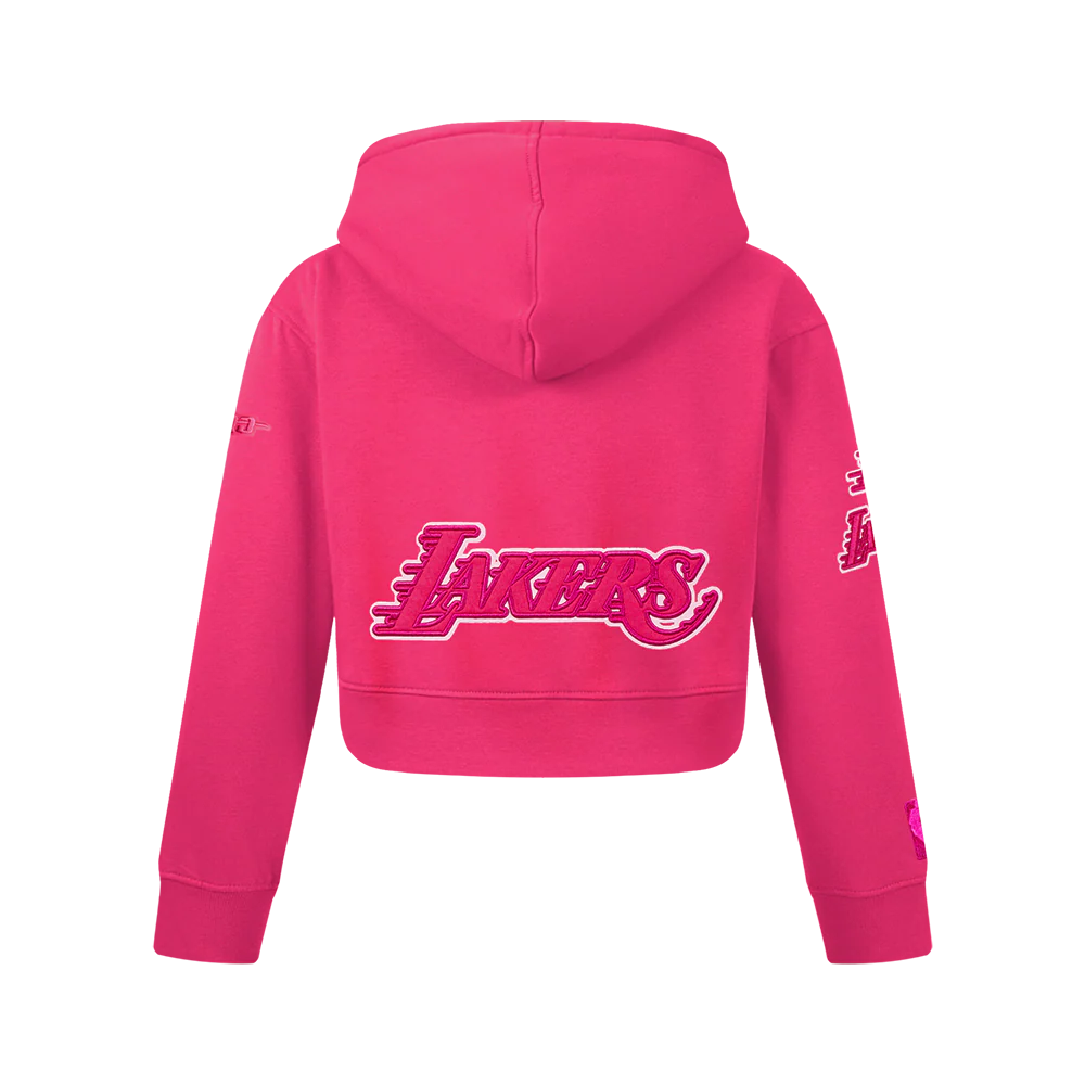 NBA LOS ANGELES LAKERS TRIPLE PINK BIG GIRLS FLC PO HOODIE (BEETROOT PURPLE) - Image 3