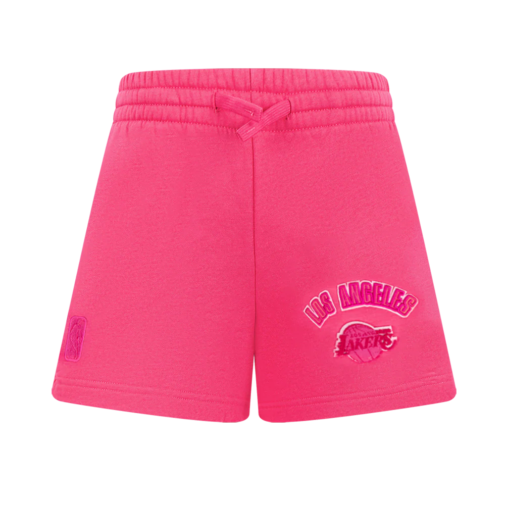 NBA LOS ANGELES LAKERS TRIPLE PINK BIG GIRLS FLC SHORT (BEETROOT PURPLE) - Image 2