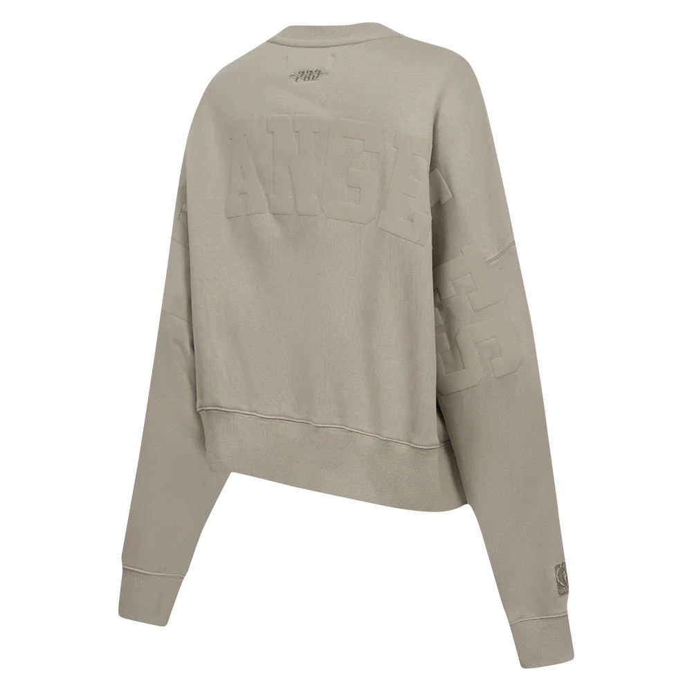 NBA LOS ANGELES LAKERS WINGSPAN WOMEN'S FLEECE CREWNECK (TAUPE) - Image 4