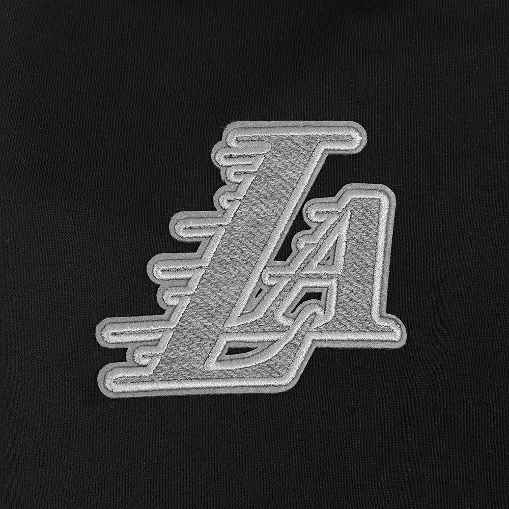 NBA LOS ANGELES LAKERS REVERSE FRENCH TERRY WOMEN'S FLEECE CREWNECK (BLACK) - Image 7