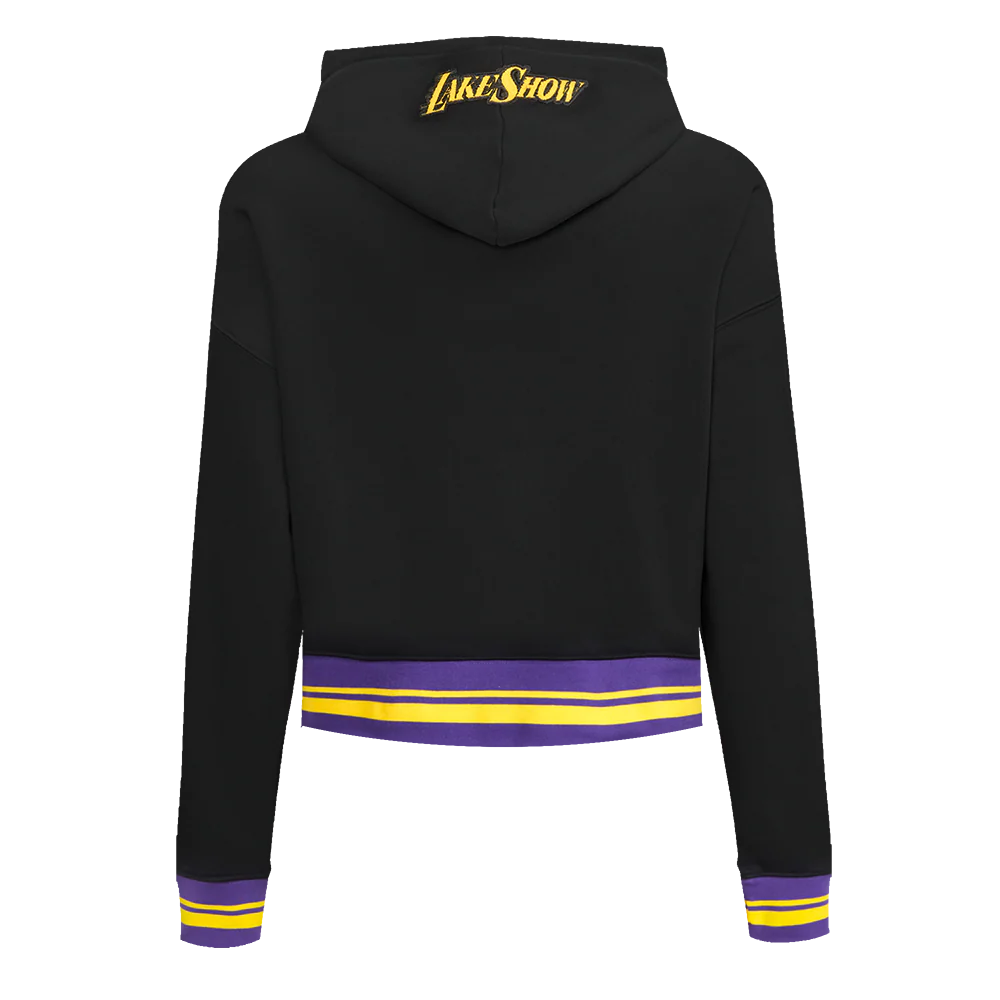 NBA LOS ANGELES LAKERS CITY EDITION 24-25 WOMEN'S RIB FLEECE CROPPED PO H (BLACK/PURPLE) - Image 3
