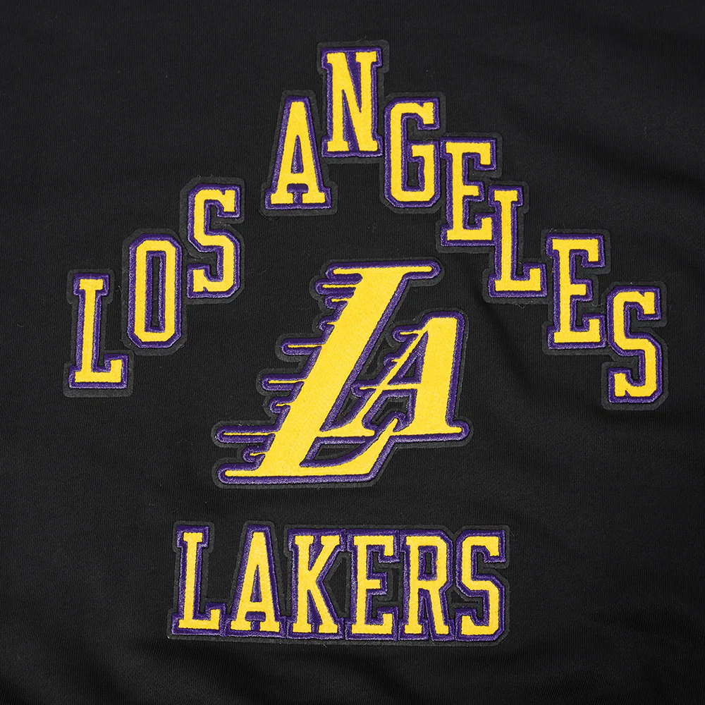 NBA LOS ANGELES LAKERS CITY EDITION 25-26 WOMEN'S RIB FLC CROPPED PO HOODIE (BLACK/PURPLE) - Image 8