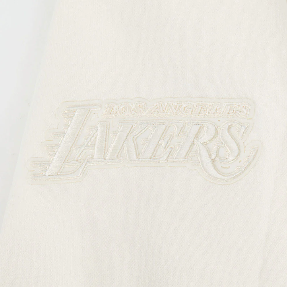 NBA LOS ANGELES LAKERS LEBRON JAMES #23 NEUTRAL PNN WOMEN'S FLC CREWNECK (EGGSHELL) - Image 6