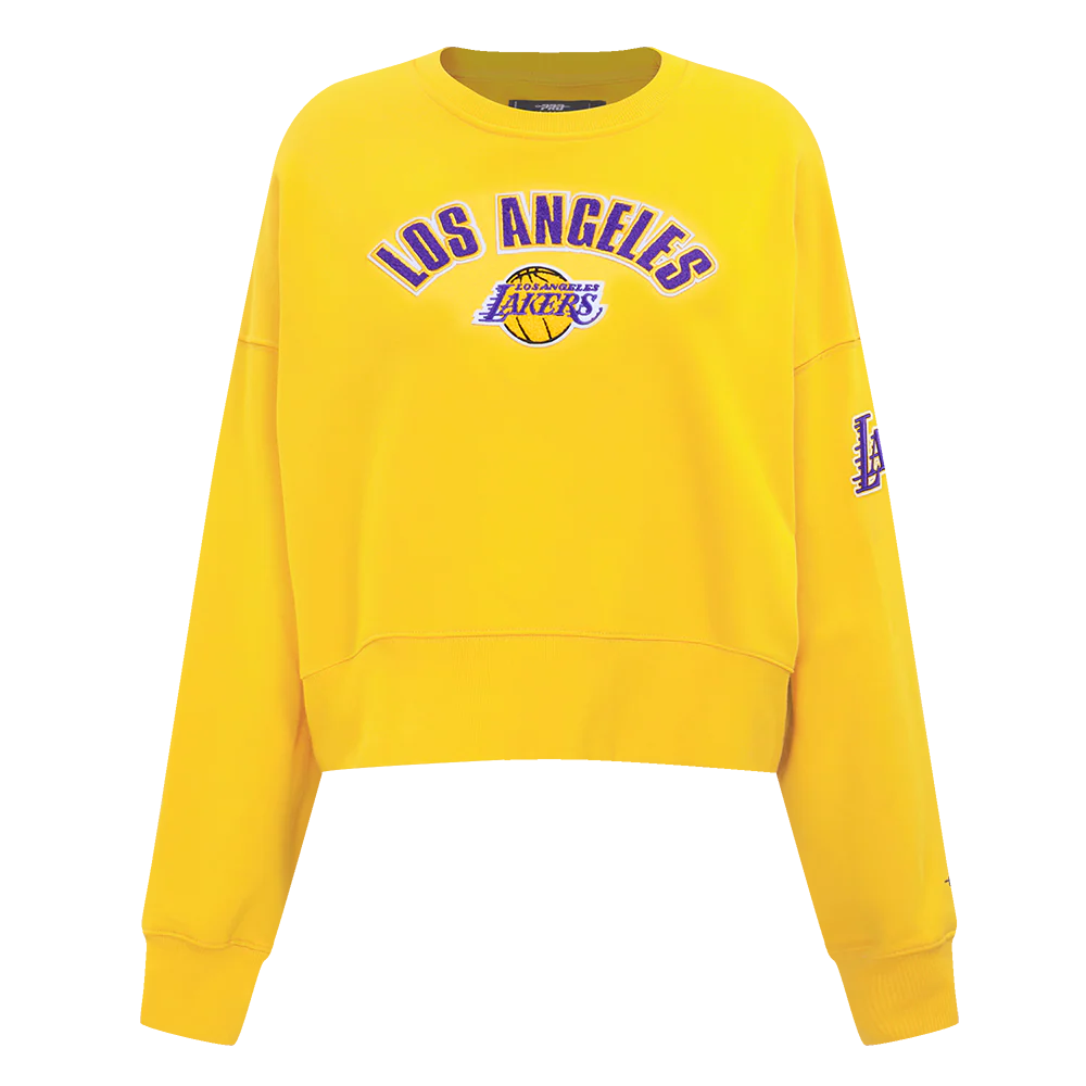 NBA LOS ANGELES LAKERS CLASSIC WOMEN'S CREWNECK (YELLOW) - Image 5