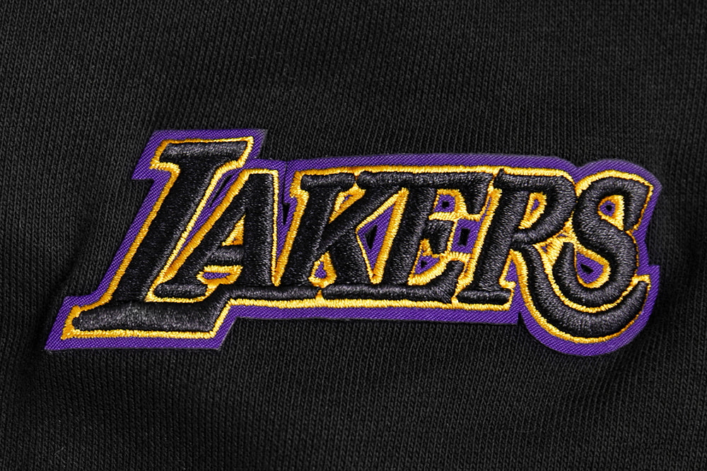 NBA LOS ANGELES LAKERS RETRO CLASSIC WOMEN'S CROPPED PULLOVER HOODIE (BLACK/PURPLE/YELLOW) - Image 7