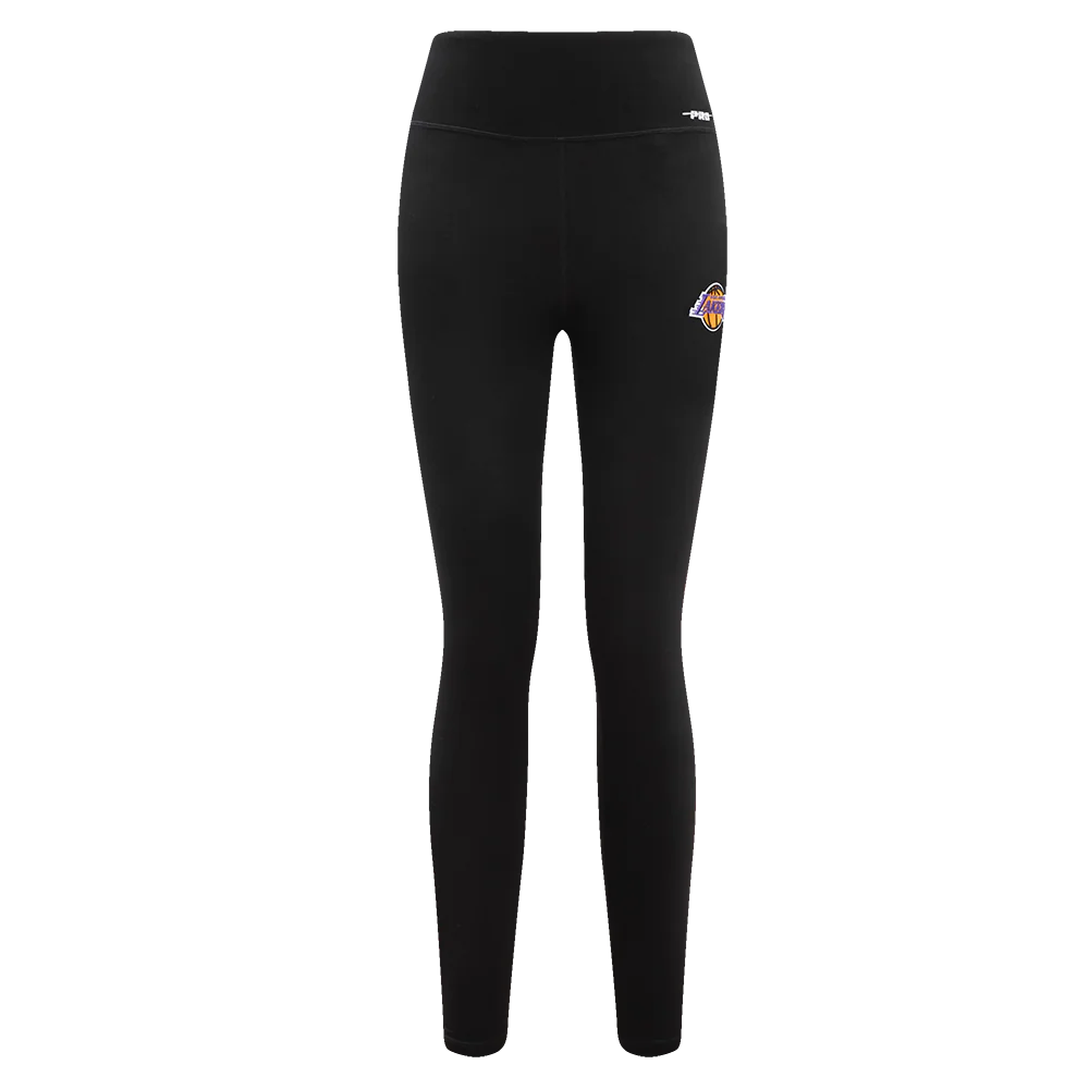 NBA LOS ANGELES LAKERS SCRIPT TAIL WOMEN'S HIGH WAIST JERSEY LEGGING (BLACK) - Image 2