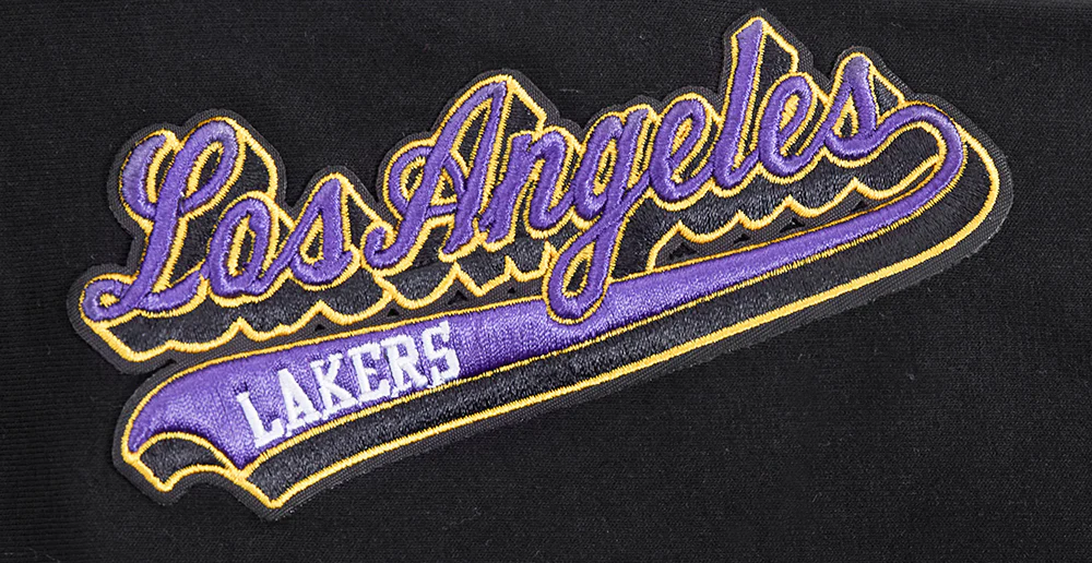 NBA LOS ANGELES LAKERS SCRIPT TAIL WOMEN'S HIGH WAIST JERSEY LEGGING (BLACK) - Image 6