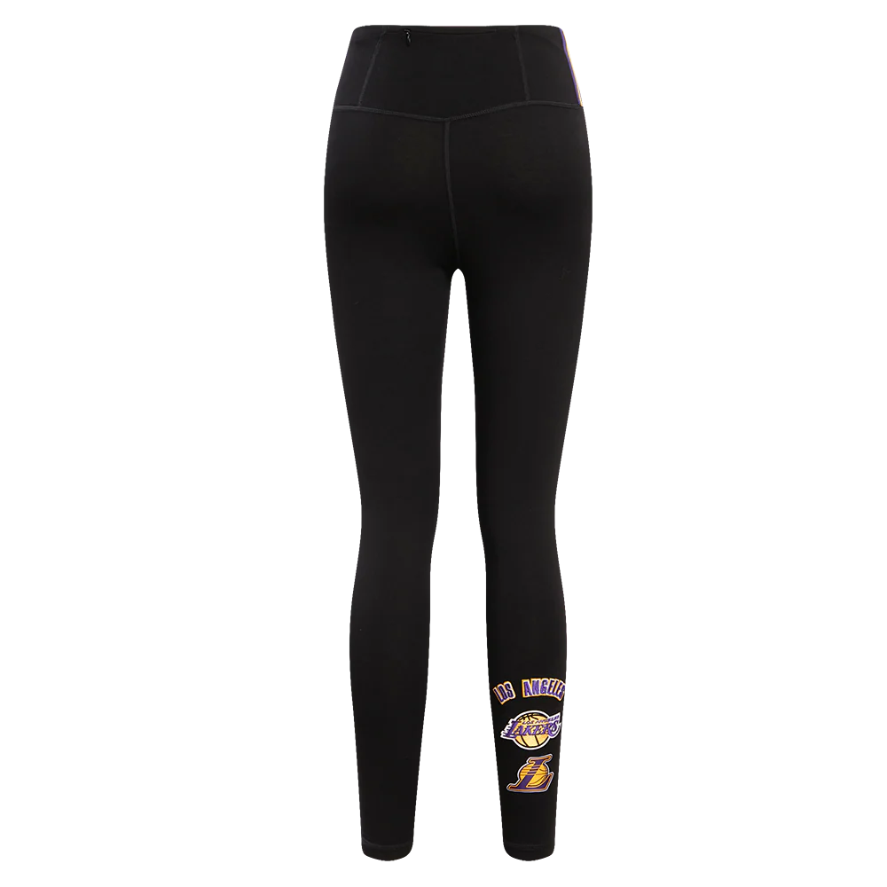 NBA LOS ANGELES LAKERS RETRO CLASSIC WOMEN'S JERSEY LEGGING (BLACK) - Image 4