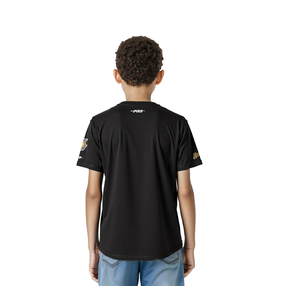NBA LOS ANGELES LAKERS RETRO CLASSIC LITTLE BOYS SHORT SLEEVE TEE (BLACK) - Image 2