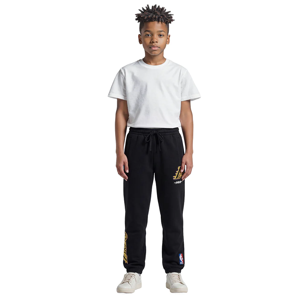 NBA LOS ANGELES LAKERS CLASSIC LITTLE BOYS FLC SWEATPANT (BLACK) - Image 3