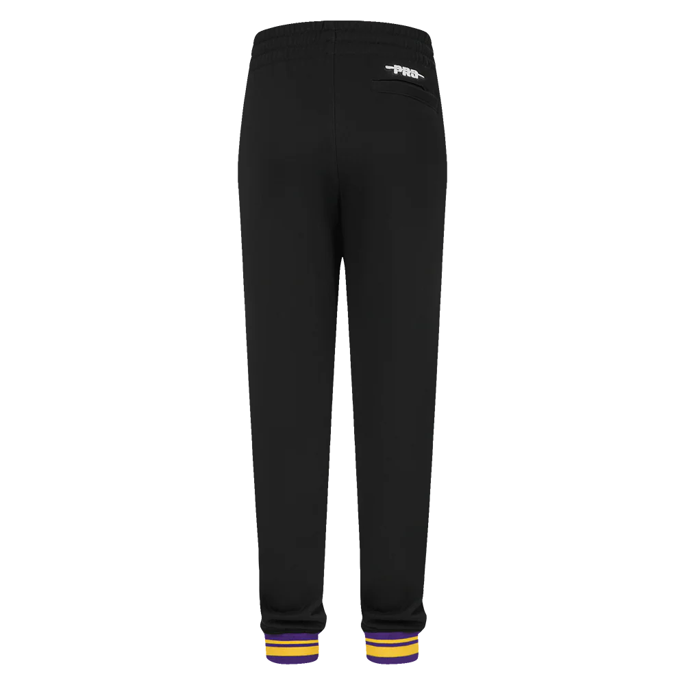 NBA LOS ANGELES LAKERS RETRO CLASSIC LITTLE BOYS RIB FLC SWEATPANT (EGGSHELL/ PURPLE) - Image 4