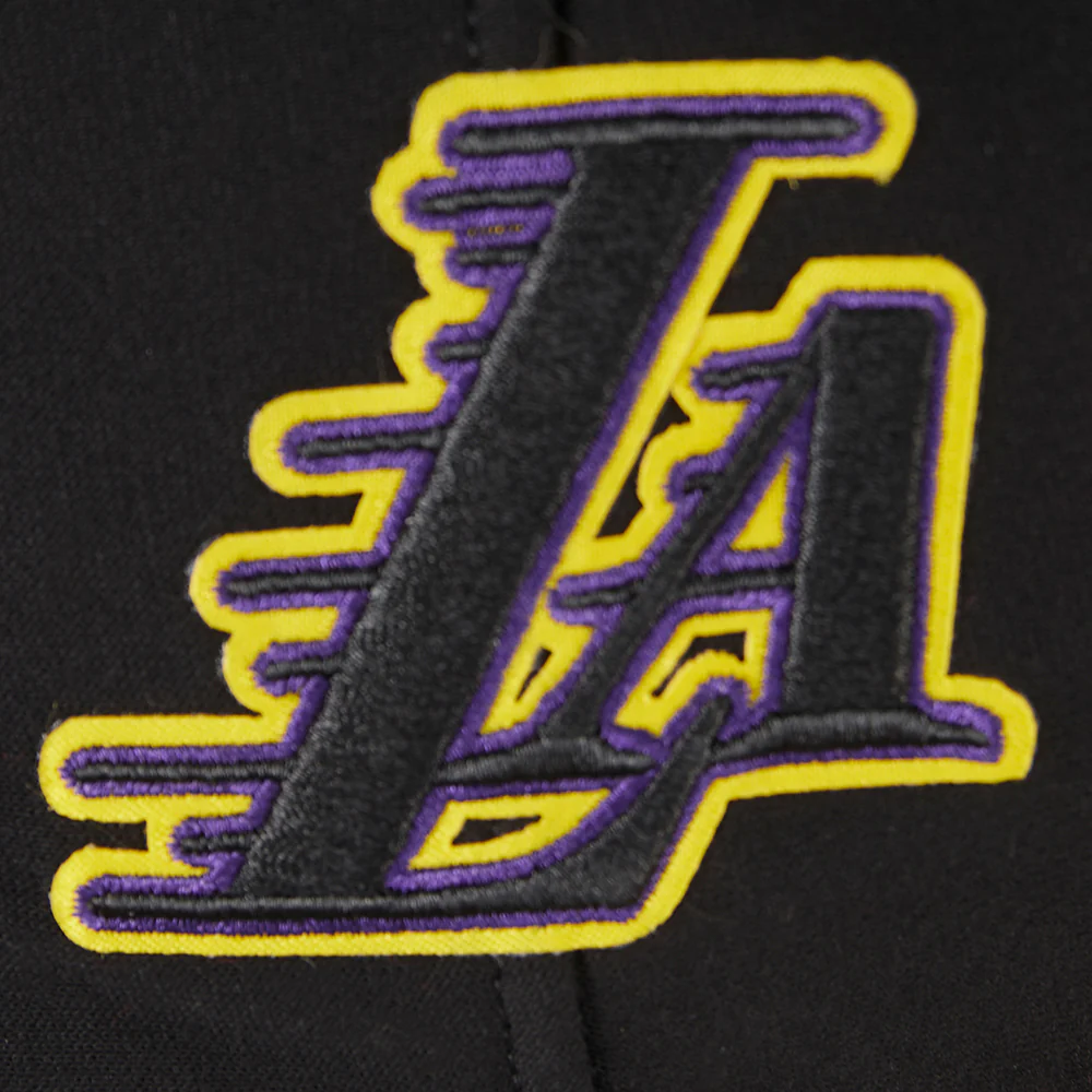 NBA LOS ANGELES LAKERS RETRO CLASSIC LITTLE BOYS RIB FLEECE PULLOVER HOODIE (BLACK/PURPLE) - Image 5