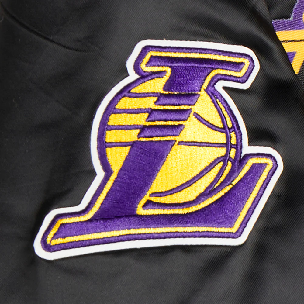 NBA LOS ANGELES LAKERS CLASSIC LITTLE BOYS SATIN JACKET (BLACK) - Image 6