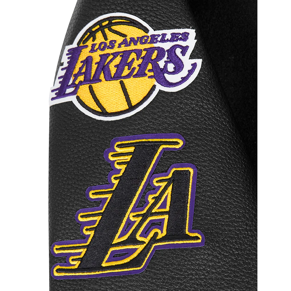 NBA LOS ANGELES LAKERS CLASSIC LITTLE BOYS WOOL VARSITY JACKET (JET BLACK) - Image 6