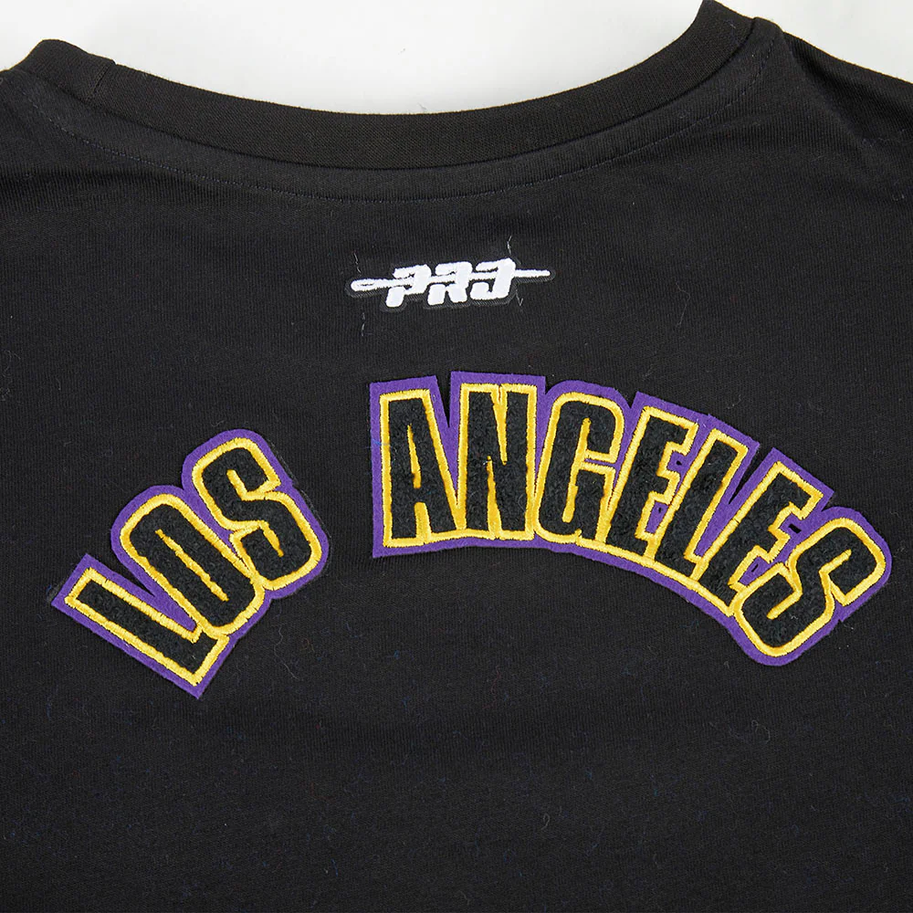 NBA LOS ANGELES LAKERS CLASSIC LITTLE GIRLS SHORT SLEEVE BOXY TEE (BLACK) - Image 5