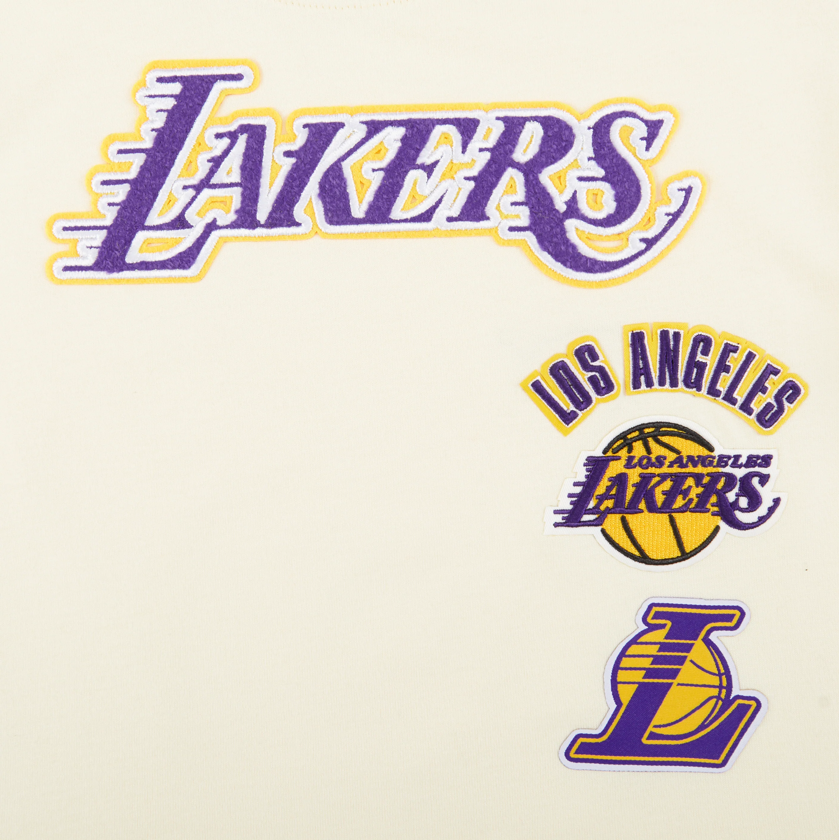 NBA LOS ANGELES LAKERS RETRO CLASSIC LITTLE GIRLS SHORT SLEEVE BOXY TEE (EGGSHELL) - Image 3