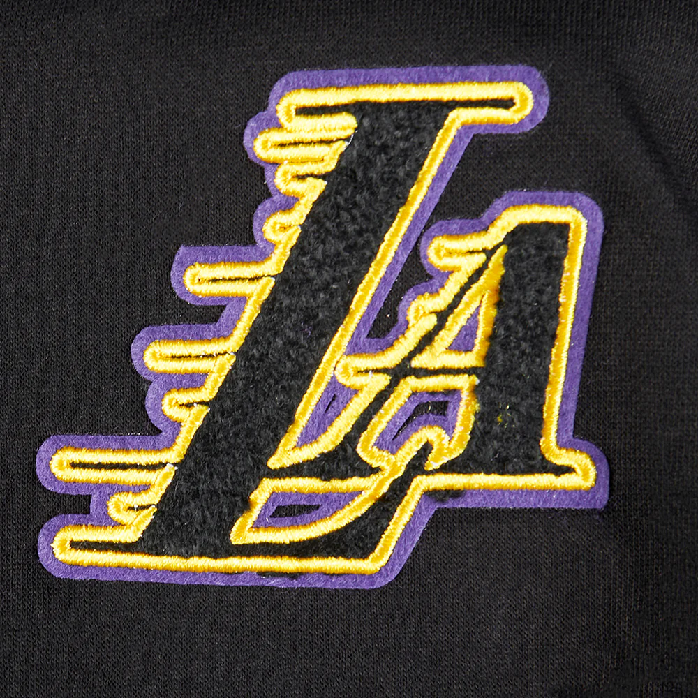 NBA LOS ANGELES LAKERS CLASSIC LITTLE GIRLS FLEECE FULL ZIP HOODIE (BLACK) - Image 6