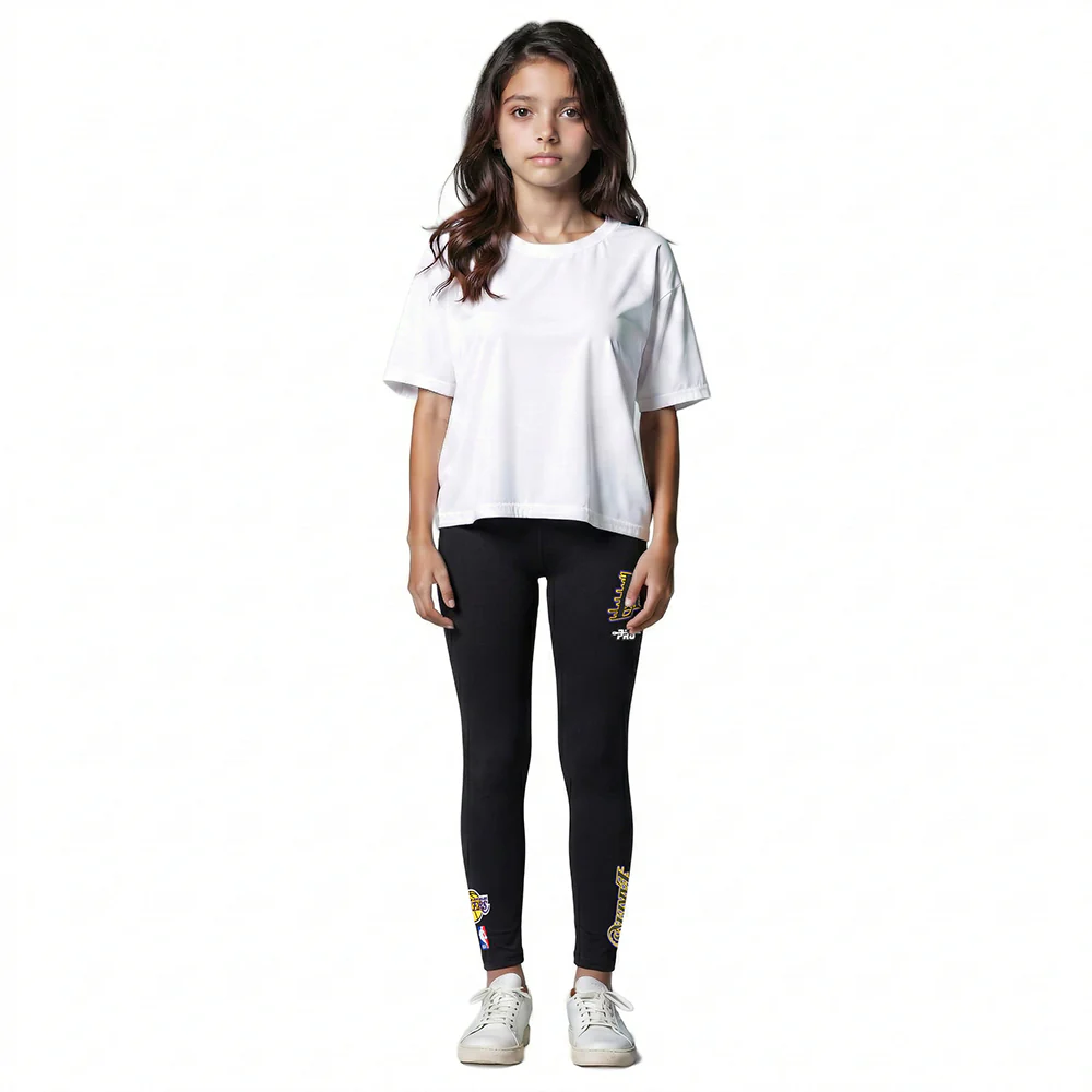 NBA LOS ANGELES LAKERS CLASSIC LITTLE GIRLS LEGGING (BLACK)
