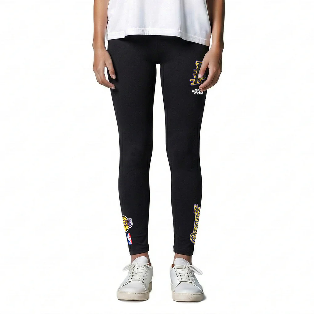 NBA LOS ANGELES LAKERS CLASSIC LITTLE GIRLS LEGGING (BLACK) - Image 2